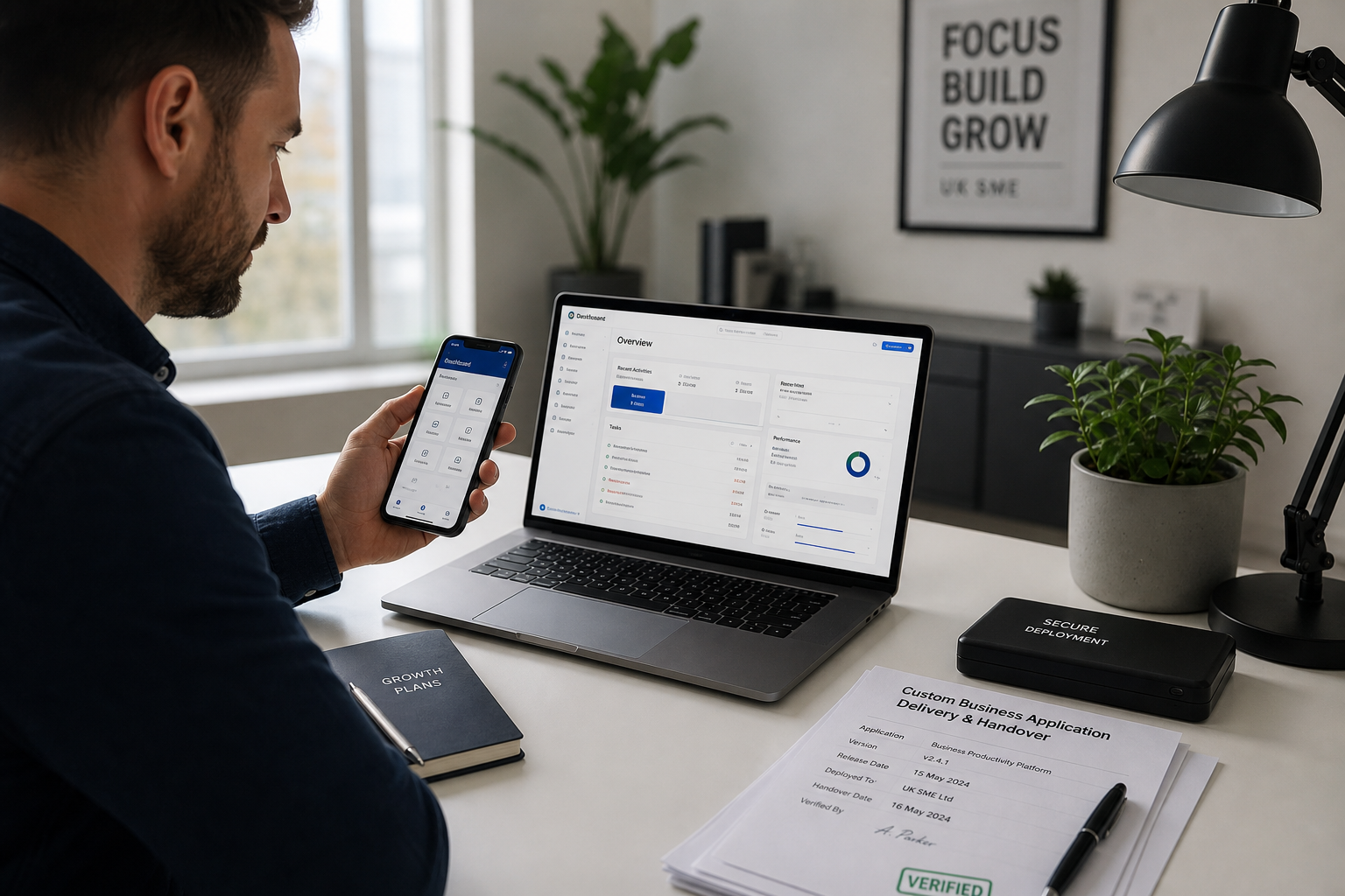 Custom business application deployment for entrepreneur